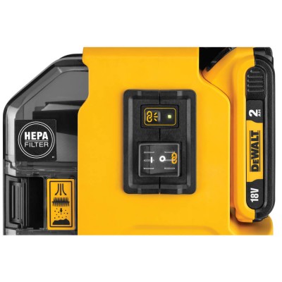 Промышленный пылесос для пыли аккумуляторный бесщеточный Dewalt DWH161D1