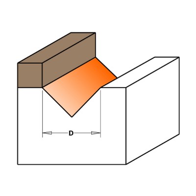 16x12,7x52,8x8 ФРЕЗА ПАЗОВАЯ V-образная C УГЛОМ 90 ГРАДУСОВ с верхним подшипником СМТ