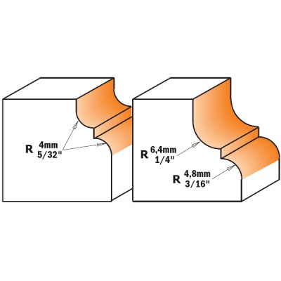 4x28,7x13x12,7 Фрезы калёвочные классический профиль с подшипником СМТ 844.787.11