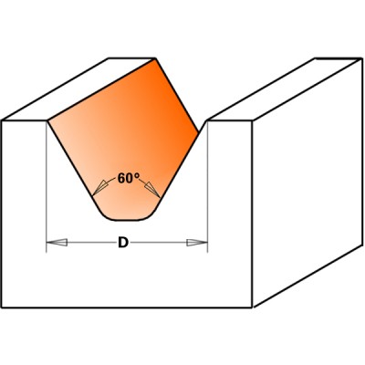 25,4x19x50,8x60 ° x6,35 Фрези для гравіювання (60 °) СМТ