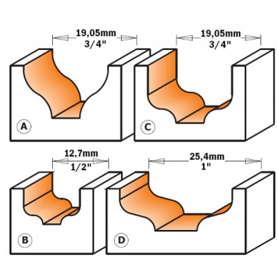 6,4x19x11x50,8x6 Фрезы гравировальные радиусные СМТ