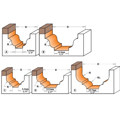 4x28,6x14,3x58,8x12,7 Фрезы для декорирования с подшипником СМТ