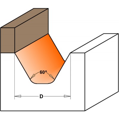 28x19x63,5x60°x12 Фрезы для гравировки (60°) с подшипником СМТ