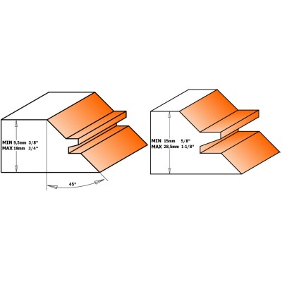 50,8x22,2x60,3x9,5 / 19x45 ° x12,7 Набір фрез для кутових з’єднань СМТ