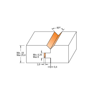 40x25,4x74,5x30 ° x43658 Комплект фрез для з’єднання під кутом (60 °) СМТ