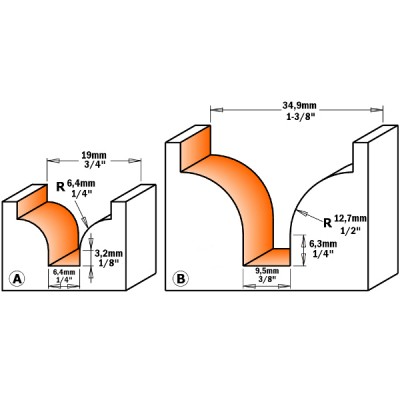 12,7x34,9x25x65,5x12,7 Фрези гравірувальні радісно СМТ