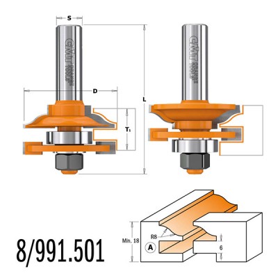 44.4x18 / 22x71x12.7 Комплект фрез для меблевої обв’язки СМТ 891.502.11