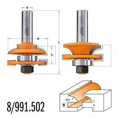 44.4x18/22x71x12.7 Комплект фрез для мебельной обвязки СМТ 891.502.11