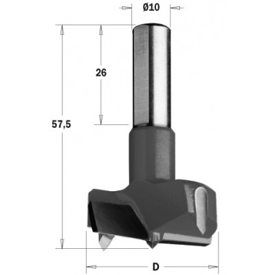 317.220.11 Сверло цилиндрическое HW D = 22 L = 57,5 S = 10x26 RH