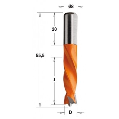 306.055.12 Свердло NP HW D=5,55 I=30 L=55,5 S=8x20 LH