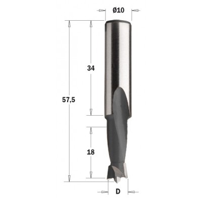 361.050.11 Свердло NP HW D=5 I=18 L=57,5 S=10x34 RH