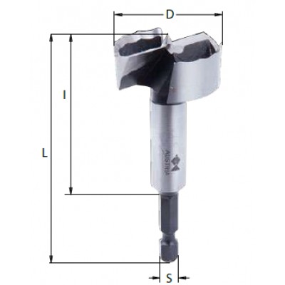 Сверлав wave cutter з шестигранником f0317e1500 15x55x80x1 / 4 шестигранний sp