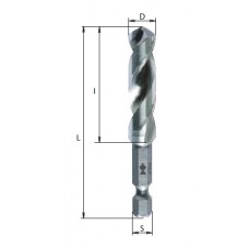Сверла спиральные по металлу с шестигранным хвостовиком F013ME1000 10x30x70x1/4” шестигранный HSS