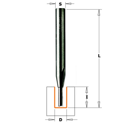 4x12x60x6 Фреза концевая прямая пазовая HM длинная серия СМТ