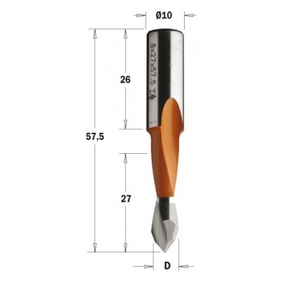 313.080.42 Сверло P HW D = 8 I = 27 L = 57,5 S = 10x26 LH XTREME-HW