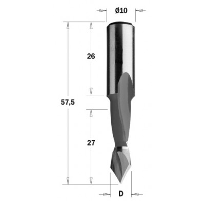 313.080.11 Сверло HW P D = 8 I = 27 L = 57,5 S = 10x26 RH