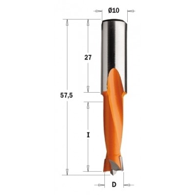 310.110.12 Свердло NP HW D=11 I=27 L=57,5 S=10x27 LH