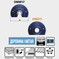 87 Сегментное пильное полотно для древесины и металла СМТ 1 шт. OMM17-X1