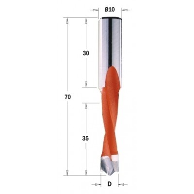 311.090.42 Сверло NP HW D = 9 I = 35 L = 70 S = 10x30 LH XTREME-HW