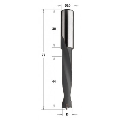 362.100.11 Сверло NP HW D = 10 I = 44 L = 77 S = 10x30 RH