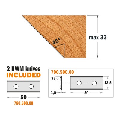 Насадная фреза CMT D=150 B=31,75 фасочная (для скосов 45°) (694.002.31)