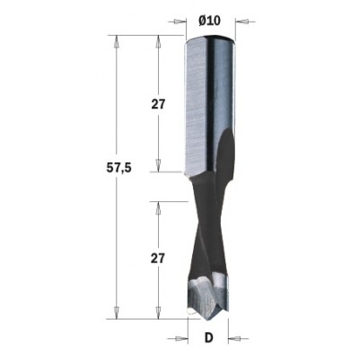 310.090.41 Сверло NP HW D = 9 I = 27 L = 57,5 S = 10x25 RH XTREME-HW