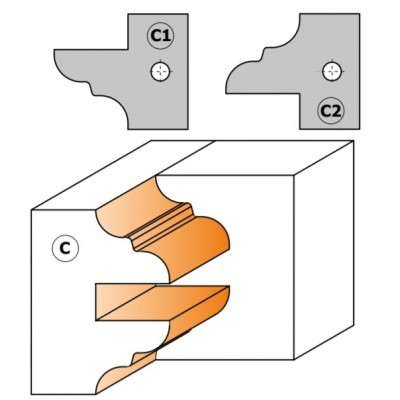 Пара ножів 25x29,8x2мм (С2) 695.015.C2 для фрез CMT серії 694