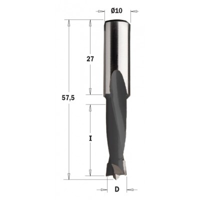 310.150.11 Свердло HW NP D=15 I=27 L=57,5 S=10x20 RH