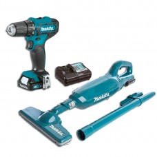 Аккумуляторный шуруповерт Makita DF333DWYE + пылесос CL106FDZ