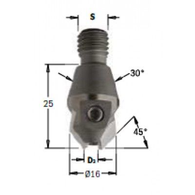 Зінкер з гвинтовим хвостовиком 351.050.11 m10 / 30 ° x5 hm