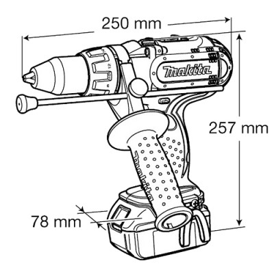 Акумуляторний ударний дриль-шуруповерт Makita BHP 451 RFE
