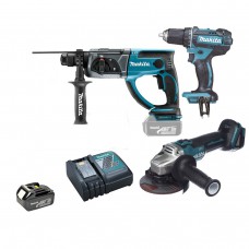 Набір інструментів Makita DLX3160 (DGA504, DHR202, DDF482)