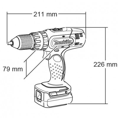 Акумуляторний ударний дриль-шуруповерт Makita DHP 343 SYE