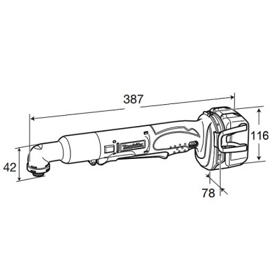 Аккумуляторный угловой винтоверт Makita DTL 061 RFE
