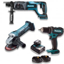 Набор аккумуляторного инструмента Makita DLXMUA241B ( (DHR241, DGA452, DDF482)