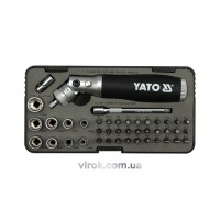 Отвертка с трещоткой +вставки +биты 42шт Yato YT-2806