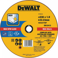 Круг отрезной INOX по металлу 230х1,9х22,23 мм DeWALT DT43909