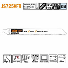 Полотно для сабельной пилы 200x180x19x1,27x2,1-3,3x43808 JS725VFR-20