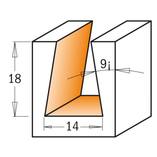 14x18x60x9°x12 Фрезы для соединения «ласточкин хвост» СМТ