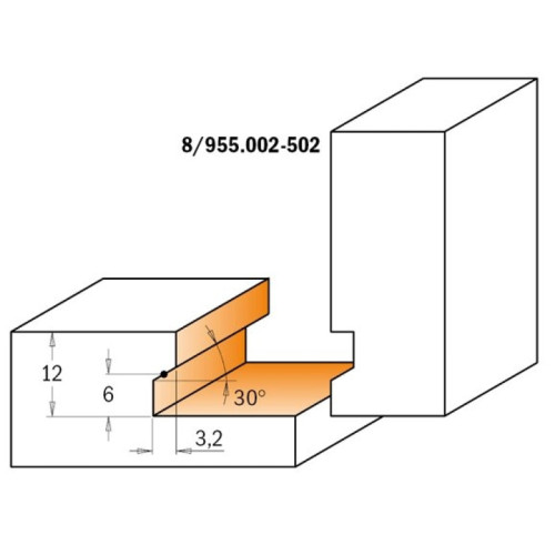 31,7x12,7x44,5x15,87 - 25,4x6,35 Фреза для изготовления мебельных ящиков СМТ