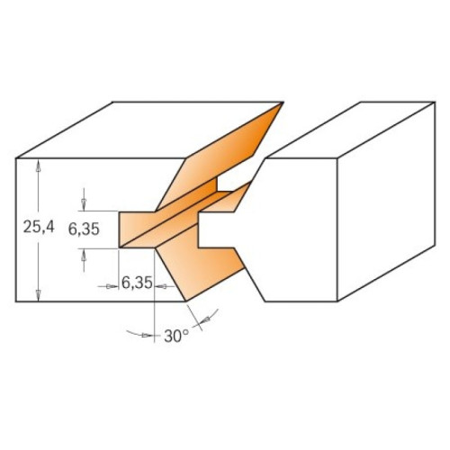 40x25,4x74,5x30°x12 Комплект фрез для соединения под углом (60°) СМТ