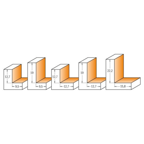 12.7x34.9x12.7x59.4x6.35 Фрезы для выборки четверти СМТ