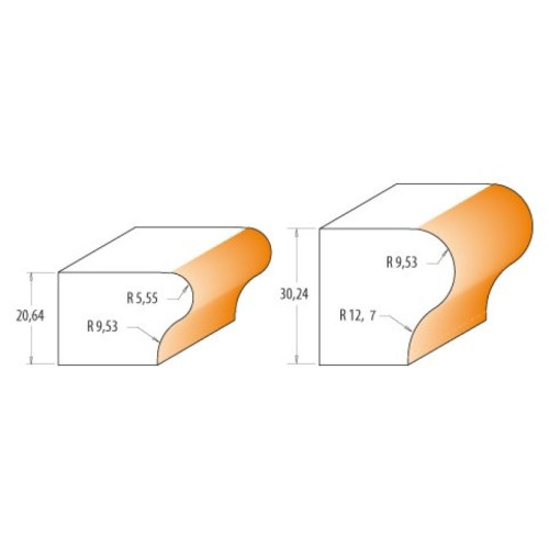 38,1x9,5x12,7x35x85,8x12,7 Фрезы для подоконников СМТ