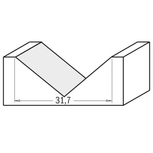 9,5x12,7x44,5x90°x6,35 ФРЕЗА ПАЗОВАЯ V-образная C УГЛОМ 90 ГРАДУСОВ СМТ