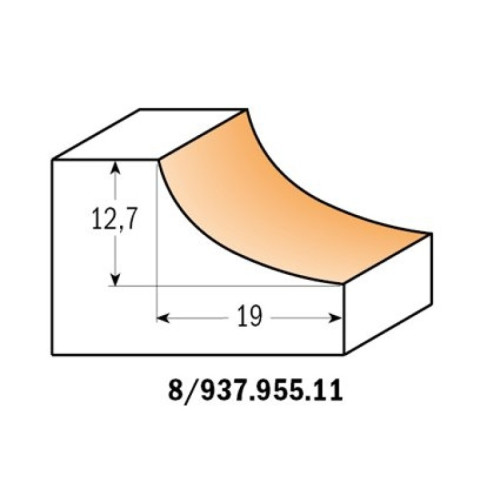 12,7x38,1x15,5x64x12,7 Фрезы галтельные для закруглений СМТ