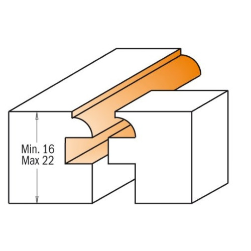 28.7x16/22x79.2x12.7 Комплект фрез для мебельной обвязки СМТ