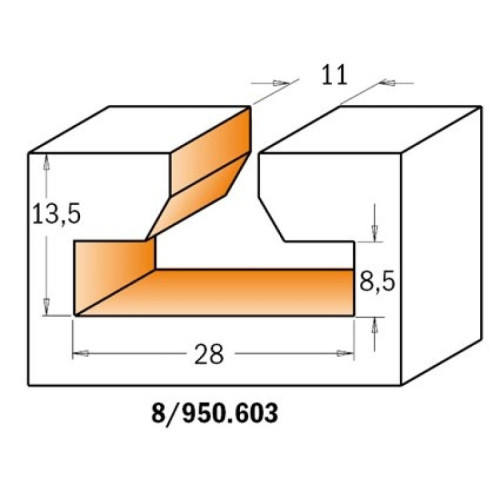 28x11x13,5x56,3x12,7 Фрезы для отверстий типа T СМТ