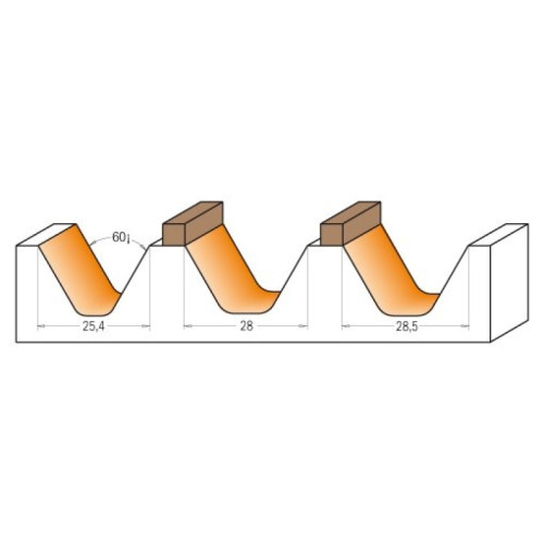28x19x63,5x60°x12 Фрезы для гравировки (60°) СМТ