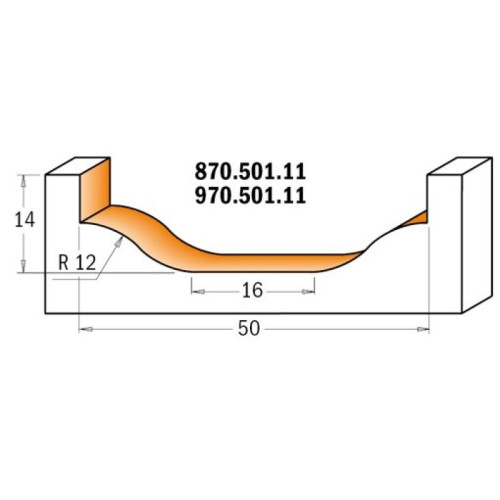 50x16x14x12x52.1x12 Фрези для декорування СМТ
