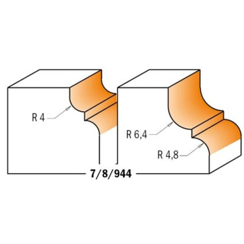 4x28,7x13x8 Фрезы калёвочные классический профиль с подшипником СМТ 944.287.11